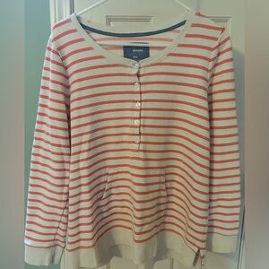 Sonoma Salmon and White Knit Cardigan